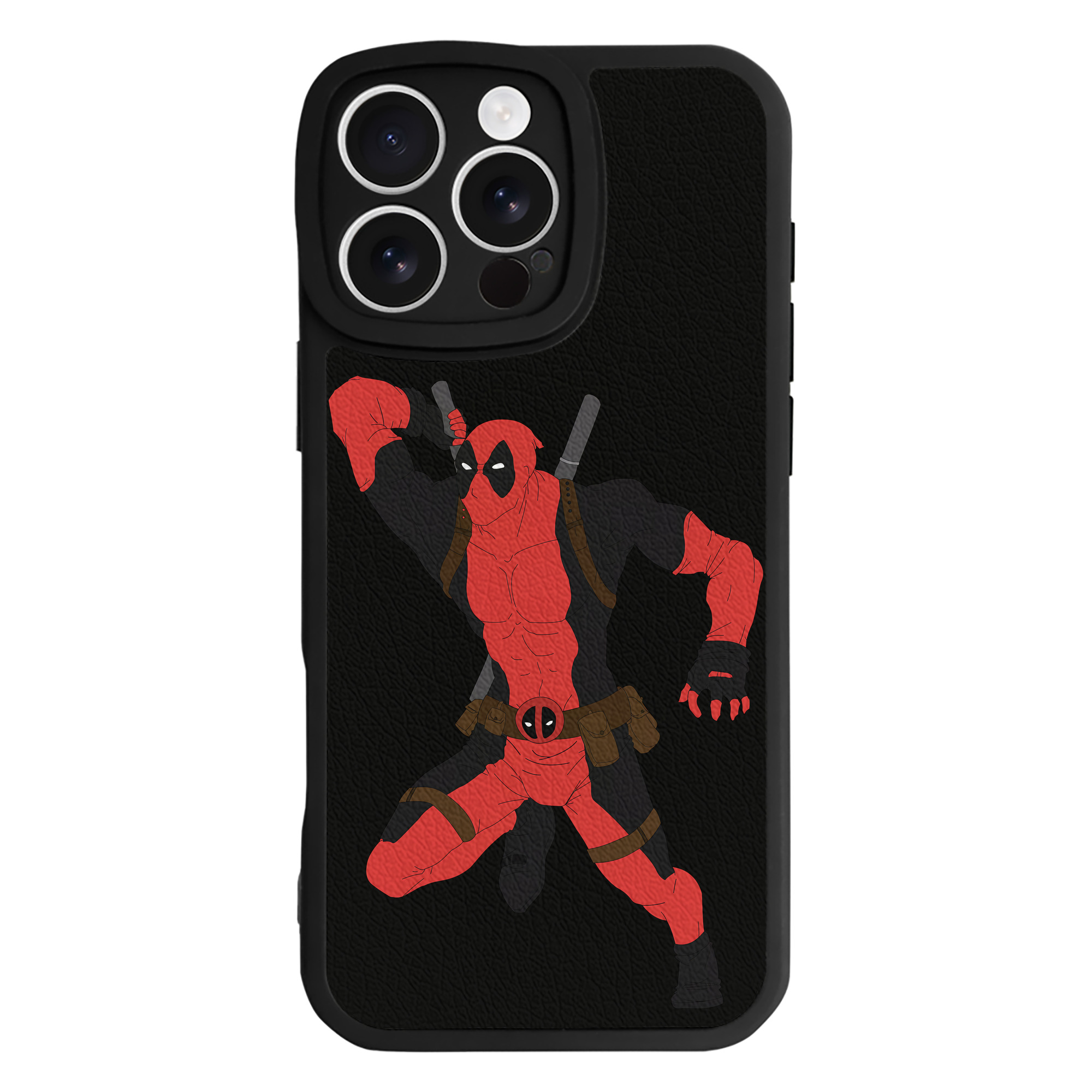 （画像用） Deadpool デッドプール 【iPhone 16シリーズ対応】シリコンスマホケース（レザー調） 材質：シリコン